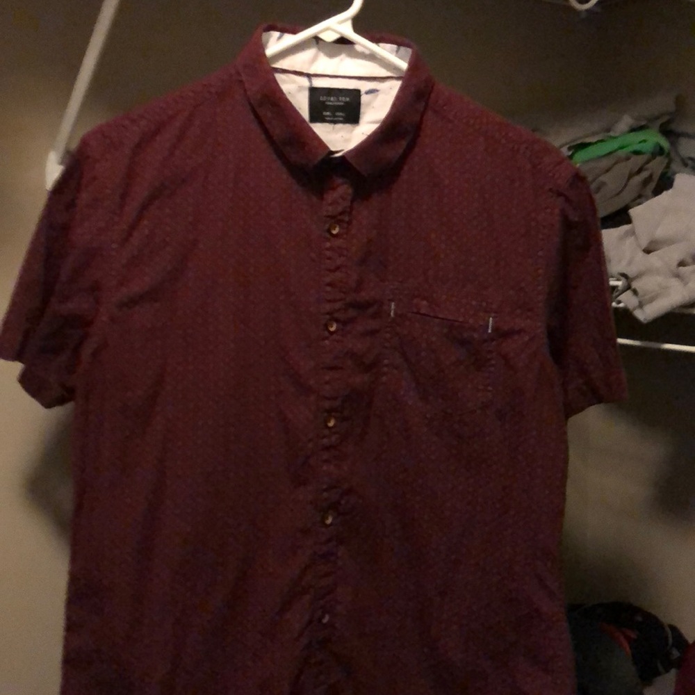 Maroon Short Sleeve Button Down
